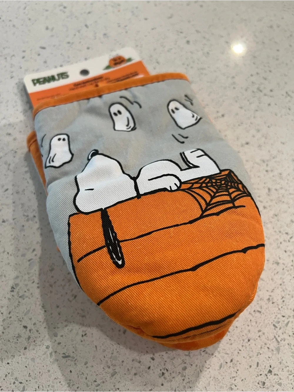 Peanuts Snoopy Halloween Mini Silicone Mitts - Orange & Light Gray
